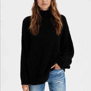 American Eagle black mock neck sweater